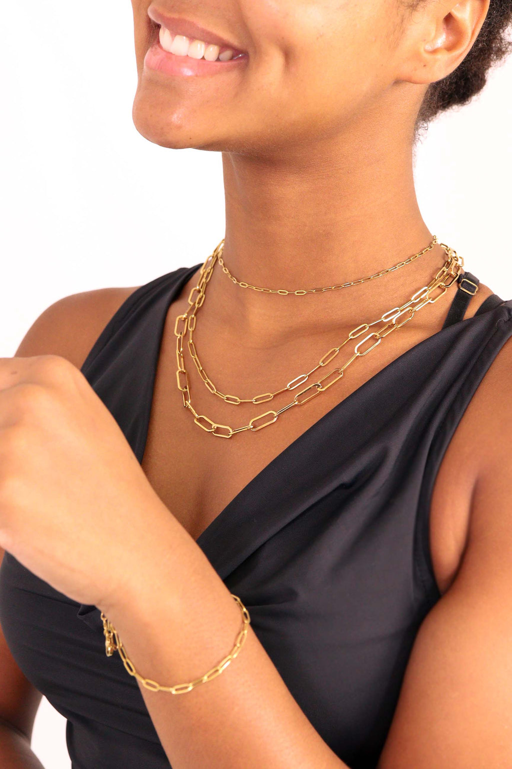 18K Gold Paperclip Chain Necklace: 18+02" / 2.5mm