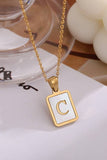 MOP  INITIAL STAINLESS STEEL TARNISH FREE NECKLACE | 40NK314: L