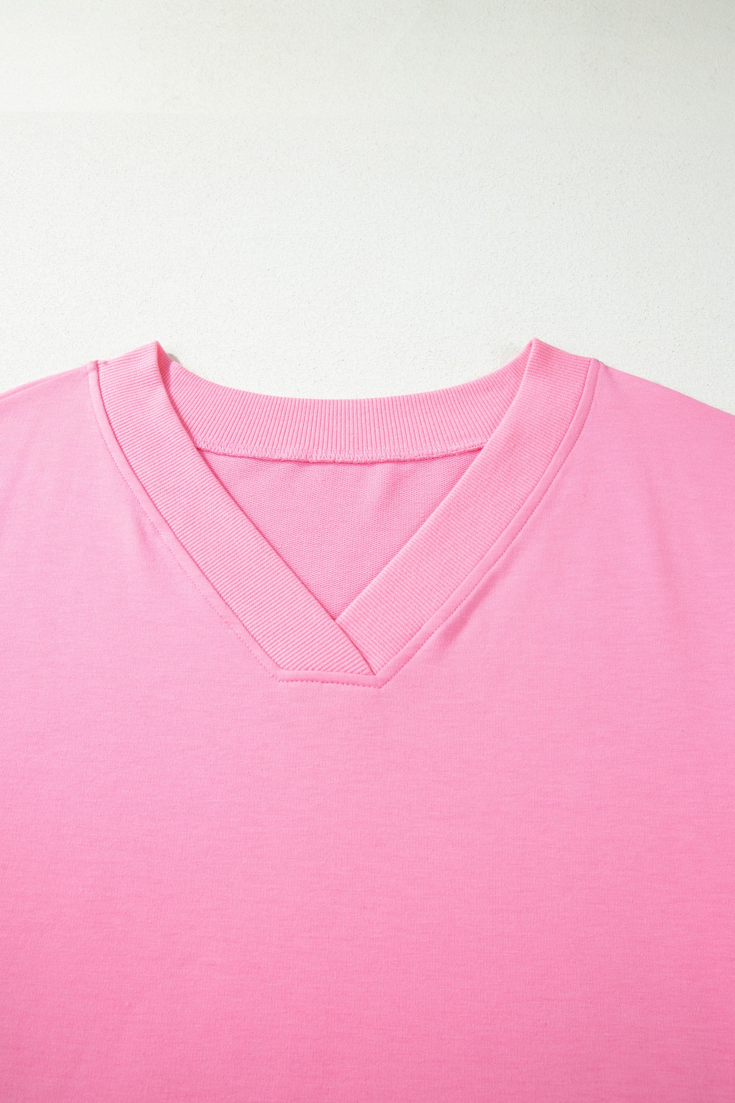 Sugar Solid V-Neck Tee and Drawstring Plus Size Pants Set