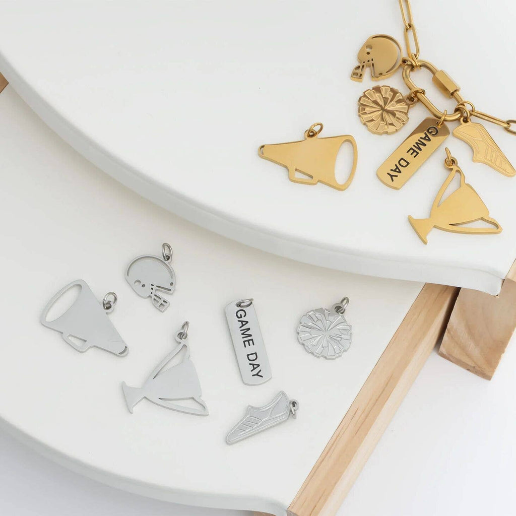 18K Gold PVD Stainless Steel Megaphone Charm: Gold