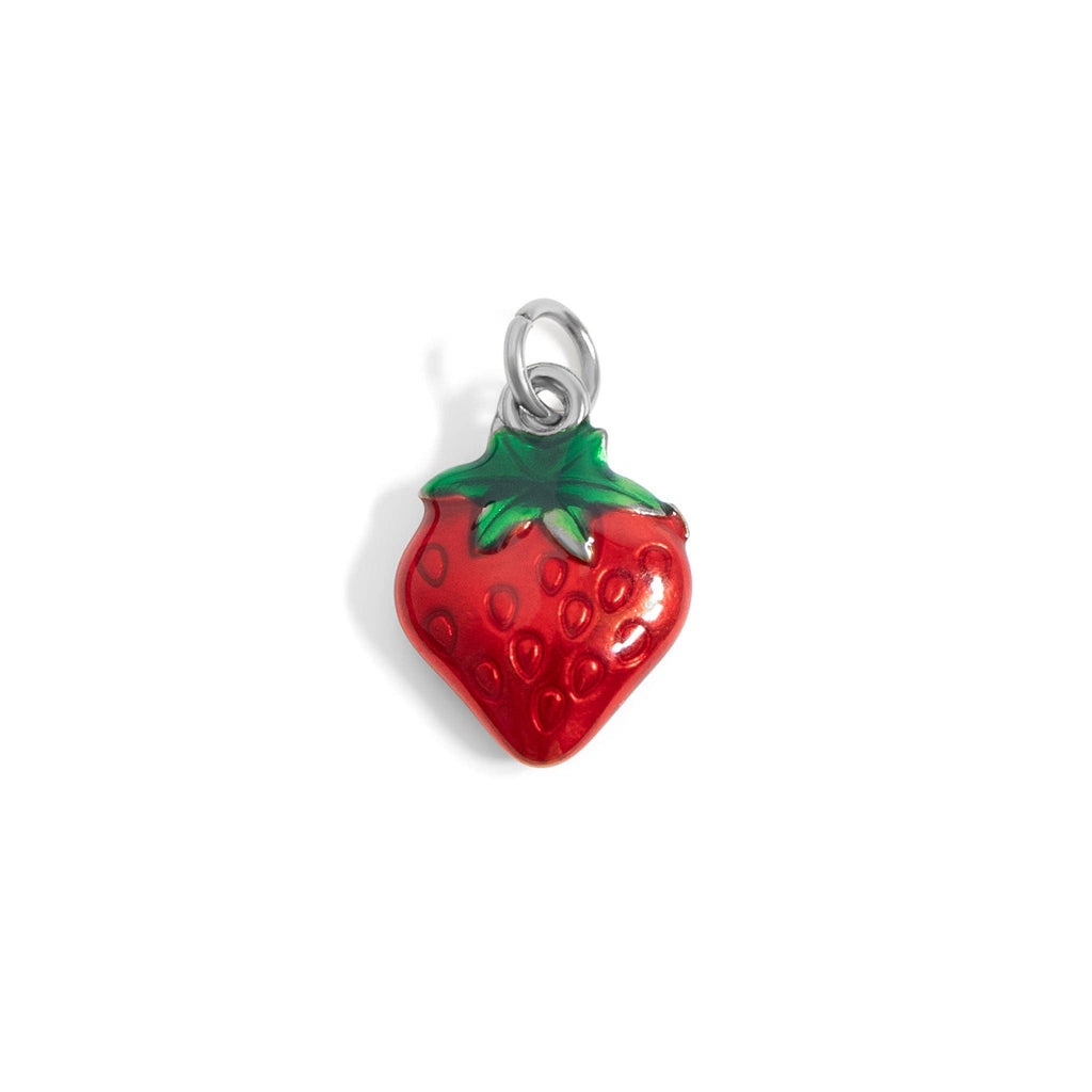 18K Gold PVD Stainless Steel Strawberry Fruit Charm: Gold