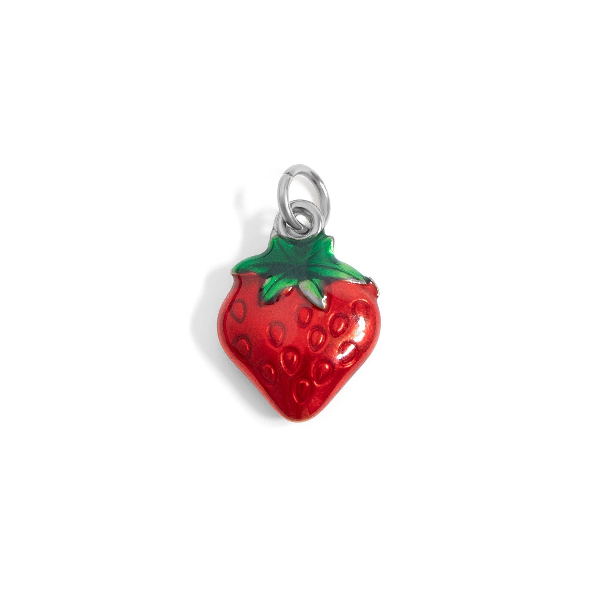 18K Gold PVD Stainless Steel Strawberry Fruit Charm: Gold