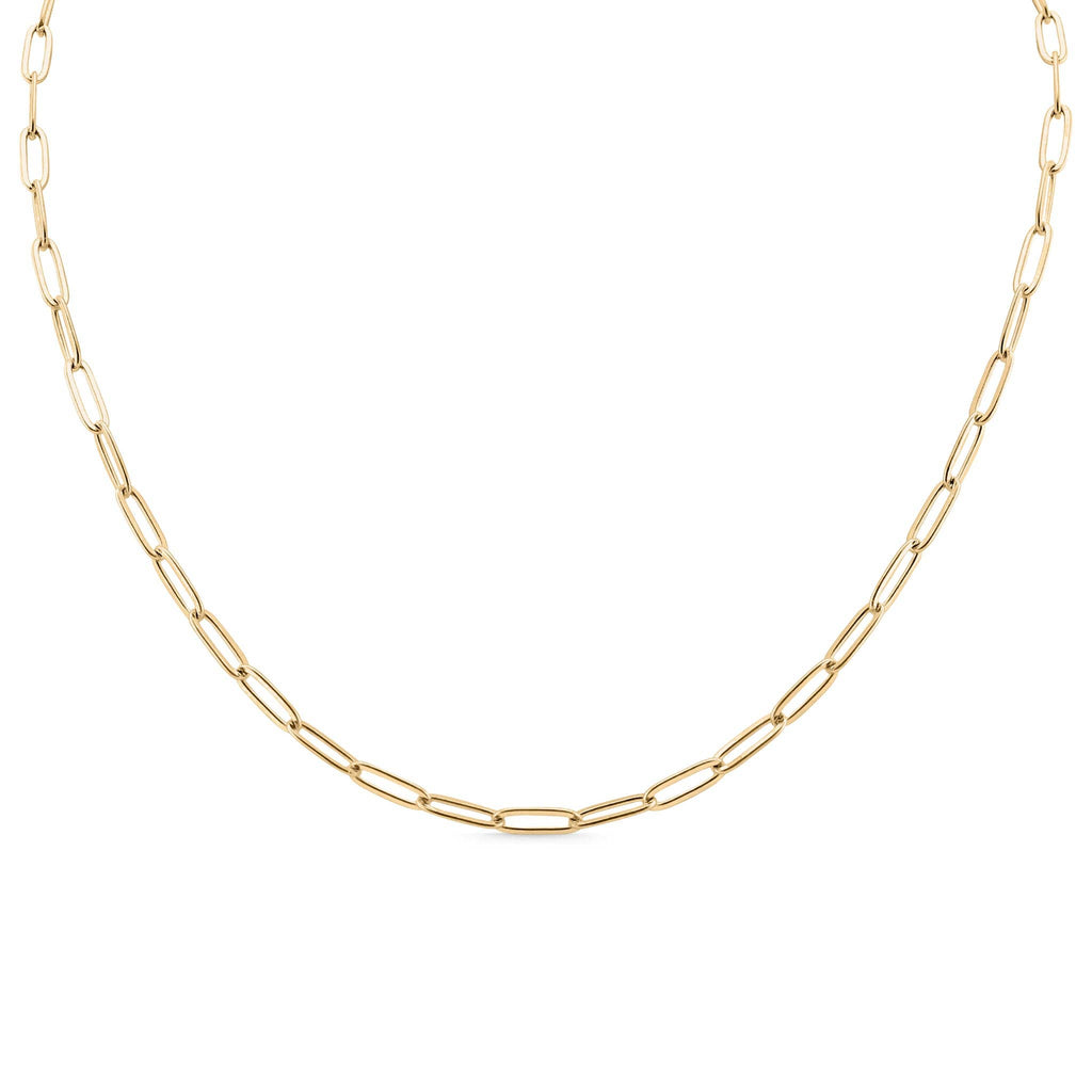 18K Gold Paperclip Chain Necklace: 18+02" / 2.5mm