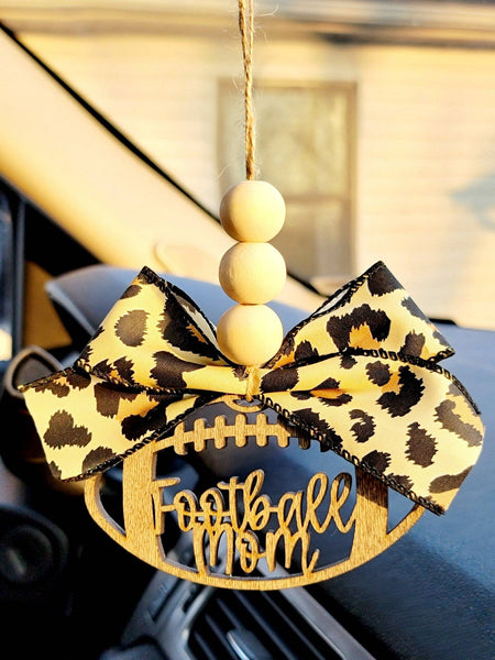 Football Mom Car Charm Ornament Bag Charm: Cheetah