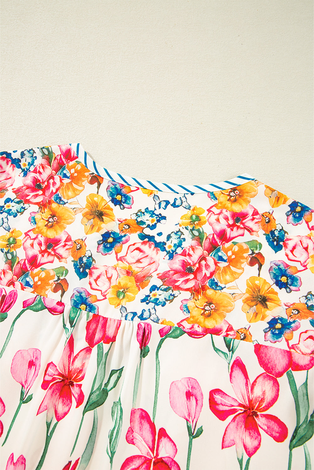 Pink Plus Size Floral Blouse