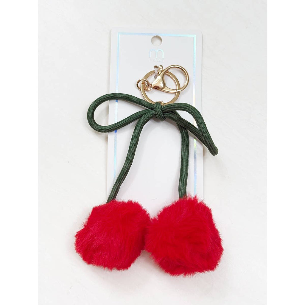 Jumbo Cherry PomPom KeyChain: RED / ONE(6)