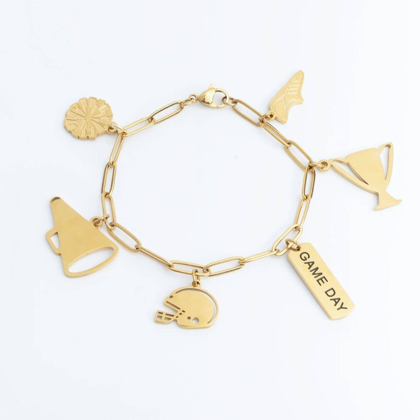 18K Gold PVD Stainless Steel Megaphone Charm: Gold