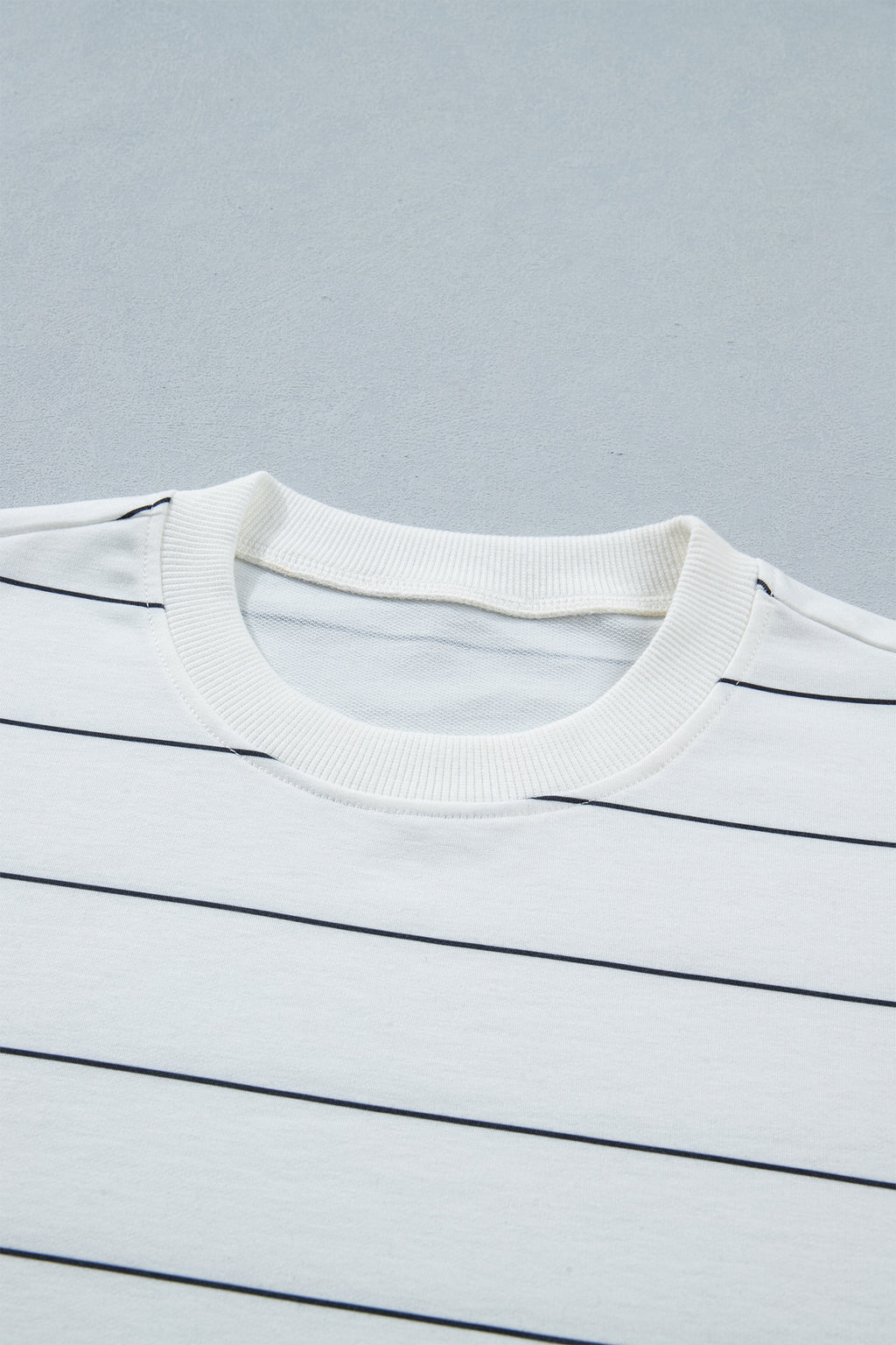 White Stripe Tee Shorts 2pcs Set