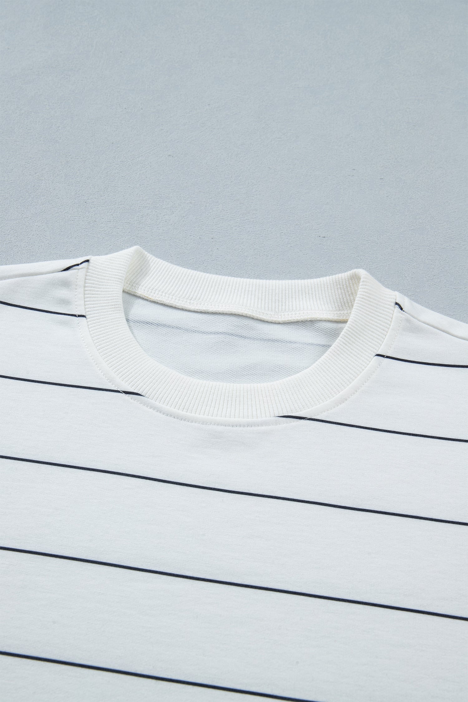White Stripe Tee Shorts 2pcs Set