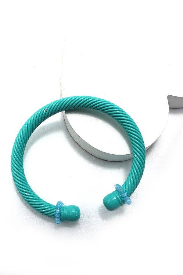 CABLE STONE TEXTURED TUBE CUFF BRACELET | 10B3021005: FUCHSIA