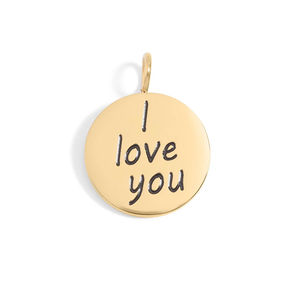 18K Gold PVD Stainless Steel I Love You Language Charm / PDL0260: Stainless / English
