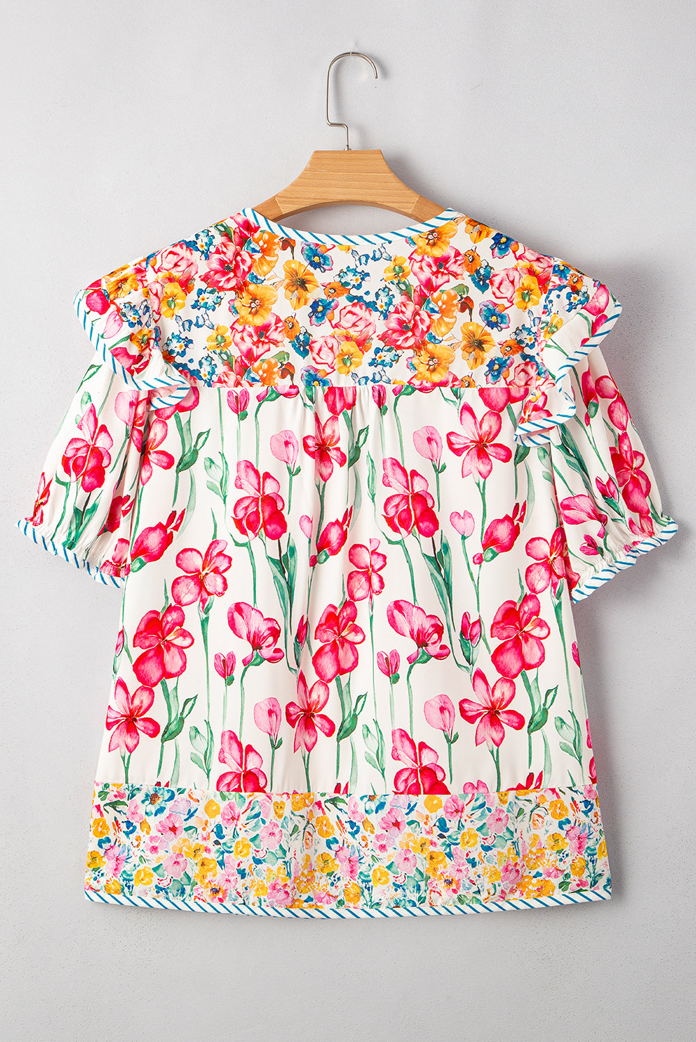 Pink Plus Size Floral Blouse