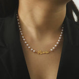 18K STAINLESS STEEL TARNISH FREE MAMA NECKLACE | 40NK9454: Gold