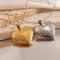 18K STAINLESS STEEL TARNISH FREE LOCKET NECKLACE | 40NK410: GOLD