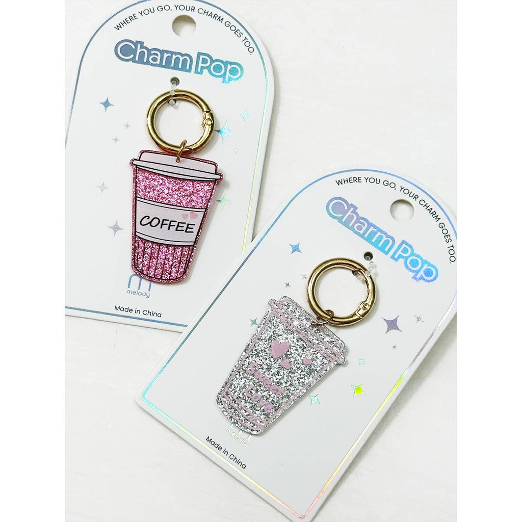 Sparkled Coffee Drink Key Charm: MIX COLOR / ONE(12)