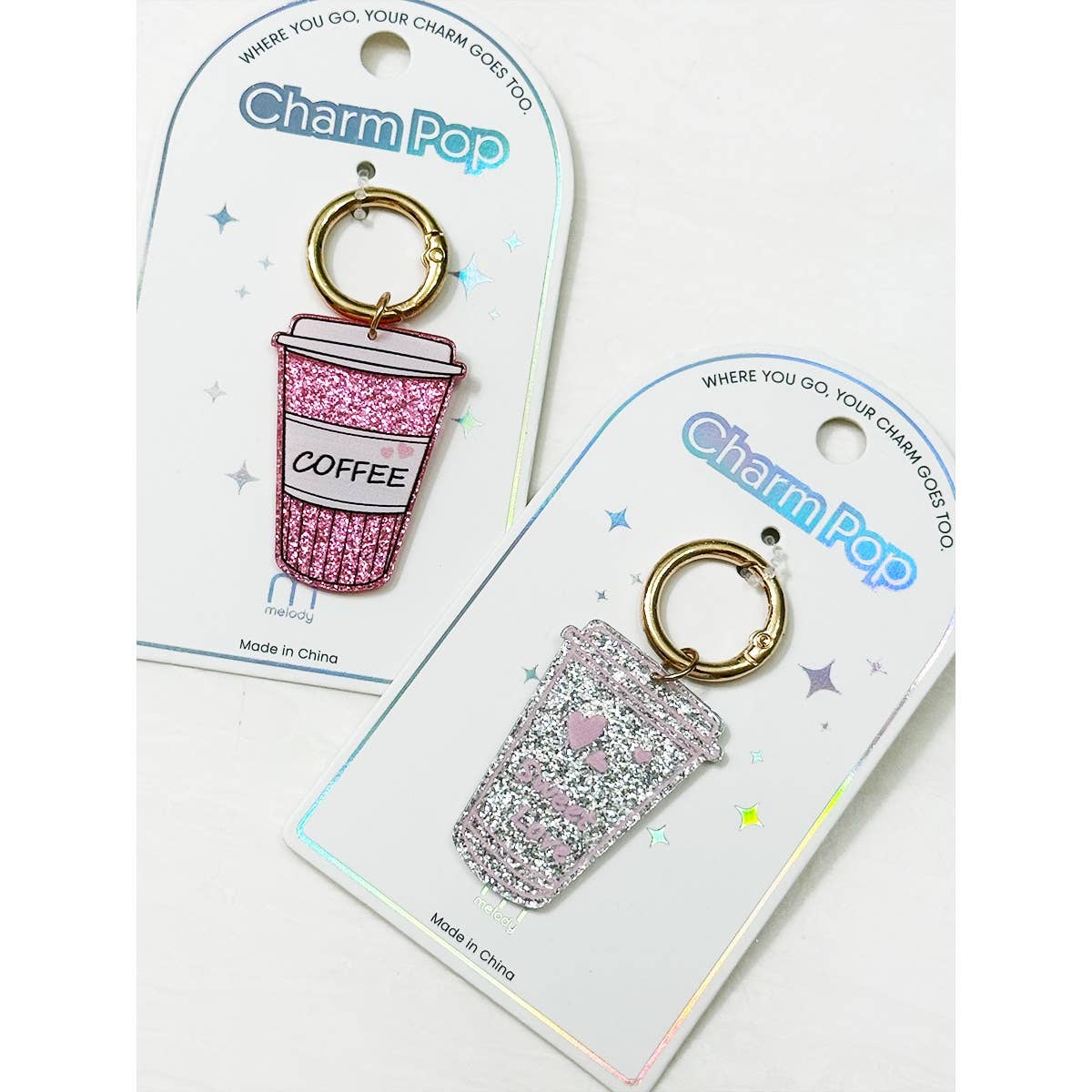 Sparkled Coffee Drink Key Charm: MIX COLOR / ONE(12)