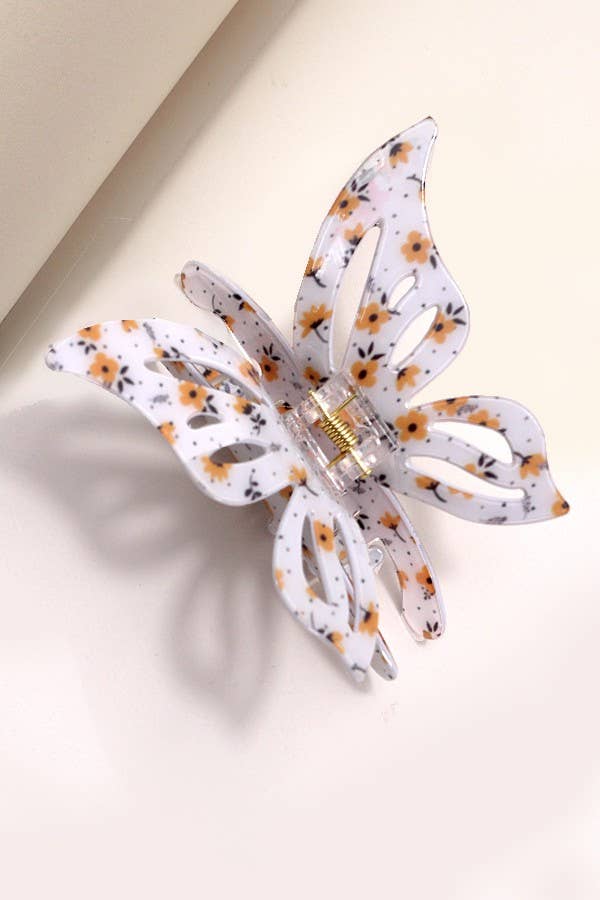 JUMBO CUT OUT BUTTERFLY HAIR CLAW CLIPS | 40H772: Peach