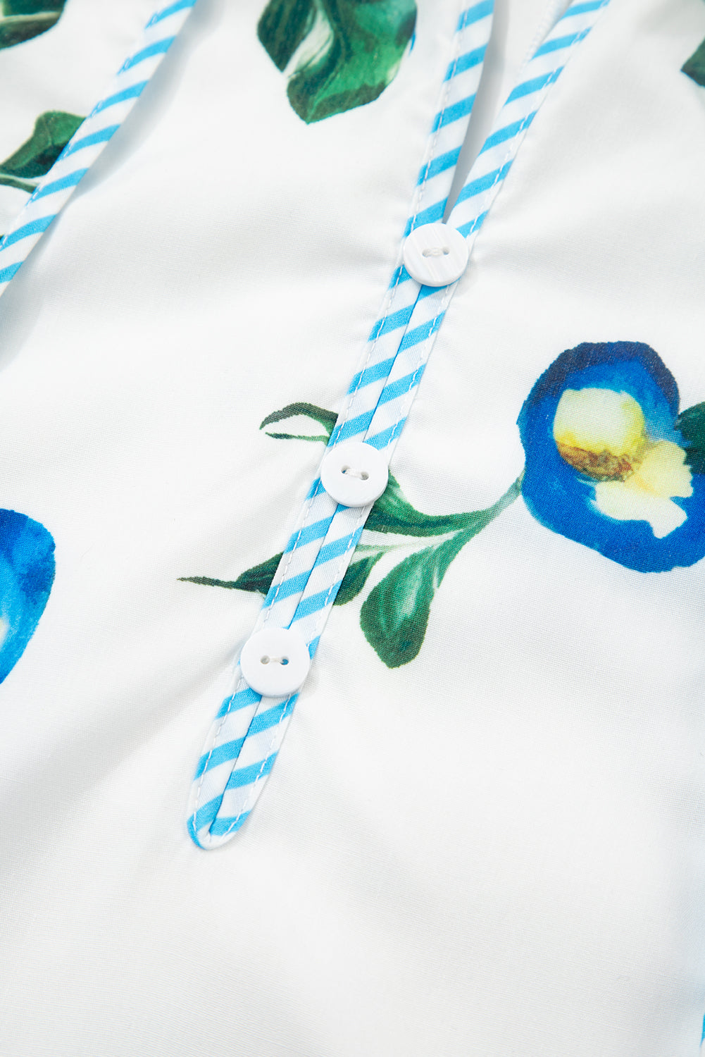White Plus Size Floral Puff Sleeve Dress