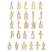18K Gold PVD Coated Stainless Steel Sports Letter Pendant: D