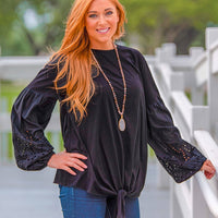 Treat Yourself Top with Front Tie, Black: Black / Small