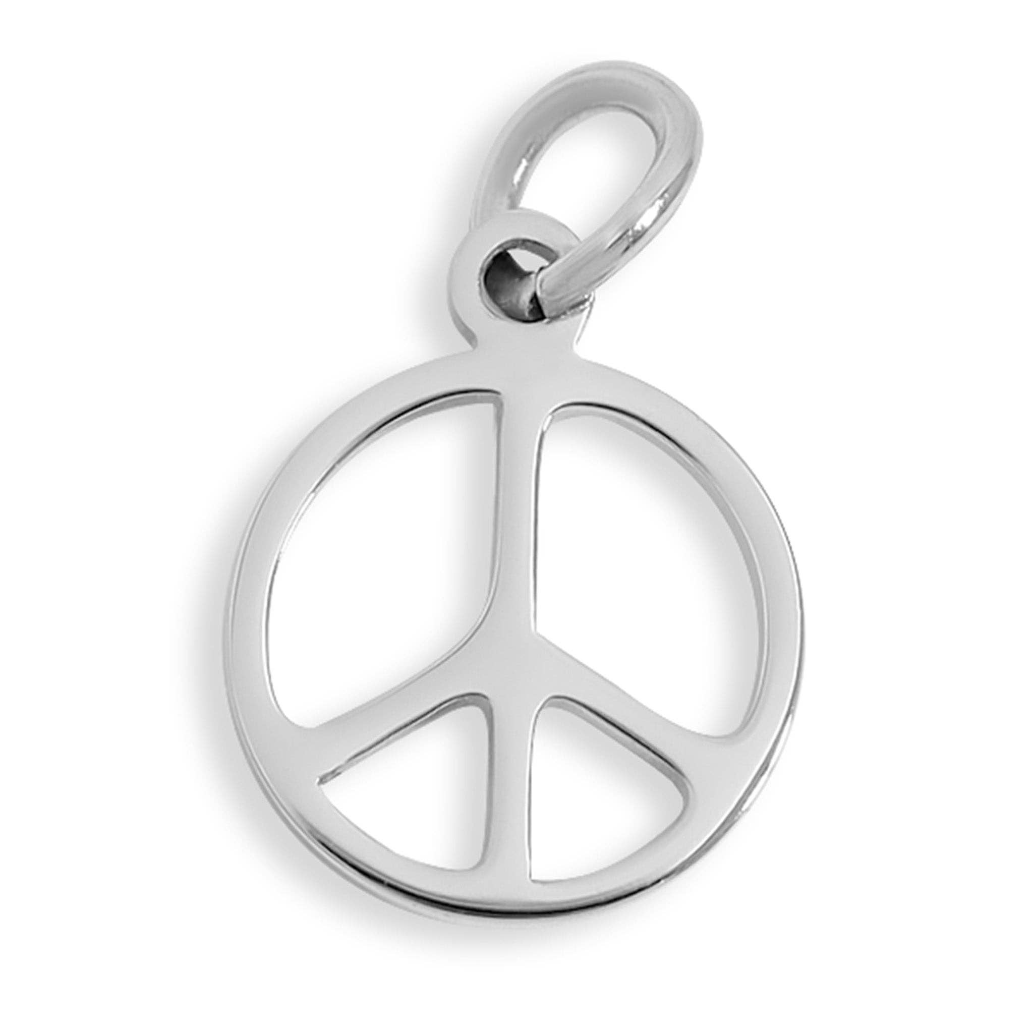 18K Gold Stainless Steel Peace Sign Charm: Gold