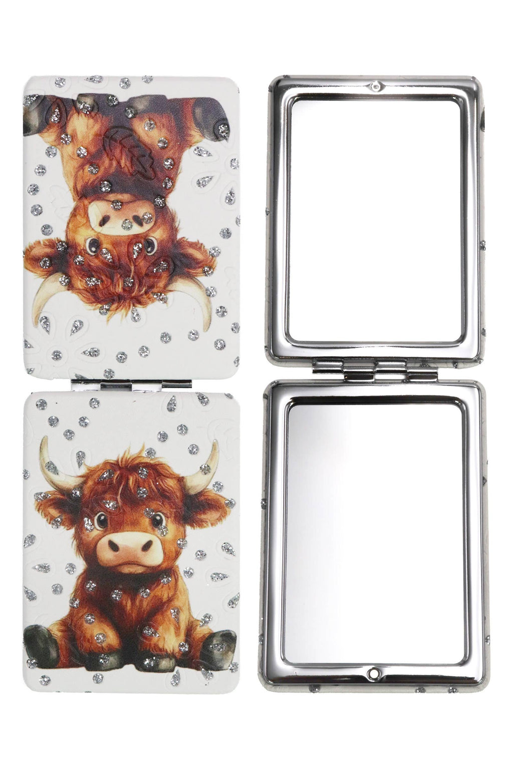 Baby Cow Glitter Rectangular Compact Mirror: Assorted / One Size