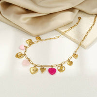 18K STAINLESS STEEL TARNISH FREE CHARM NECKLACE | 40NK9451: GOLD