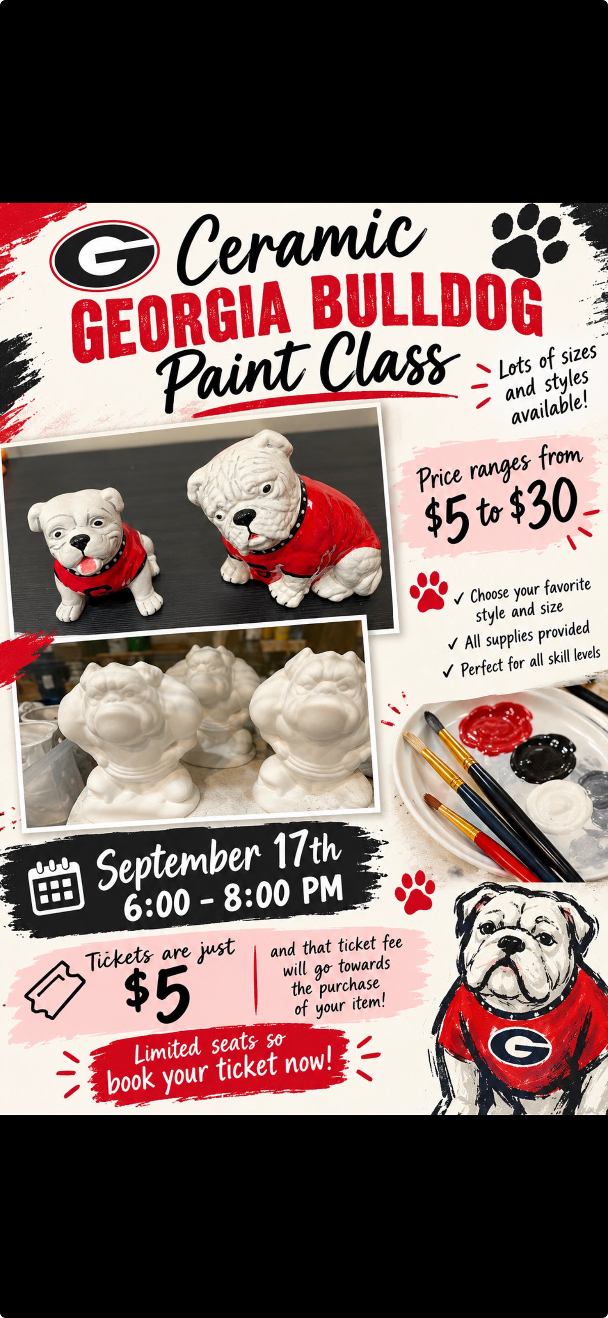 Ceramic Paint Class Bulldogs