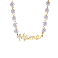 18K STAINLESS STEEL TARNISH FREE MAMA NECKLACE | 40NK9454: Gold