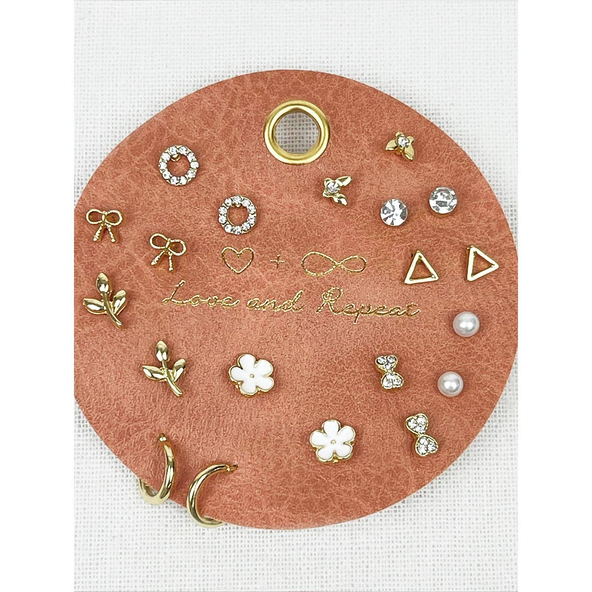 Minimalist Everyday Earrings: GOLD 10 pairs