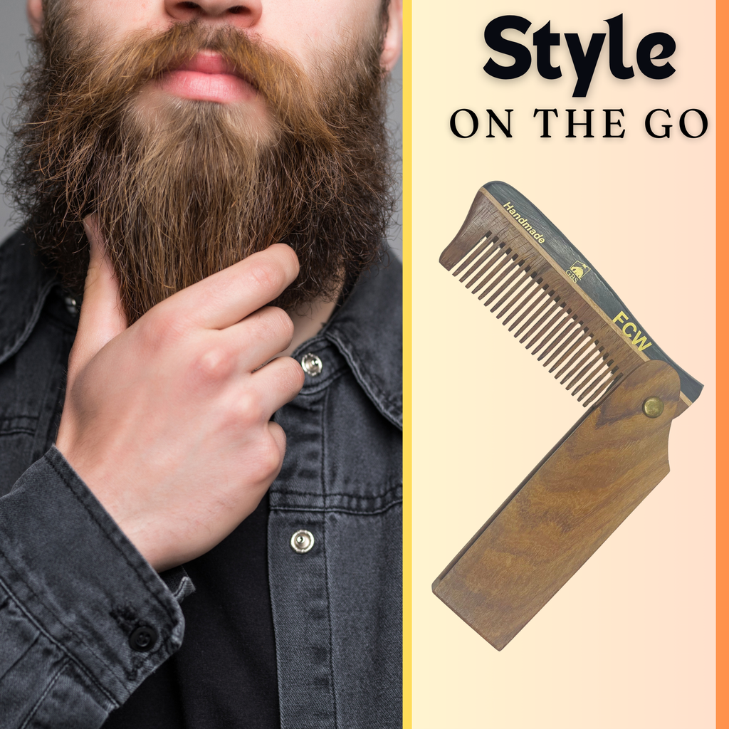 G.B.S Handmade Folding Wooden Hair & Beard Comb