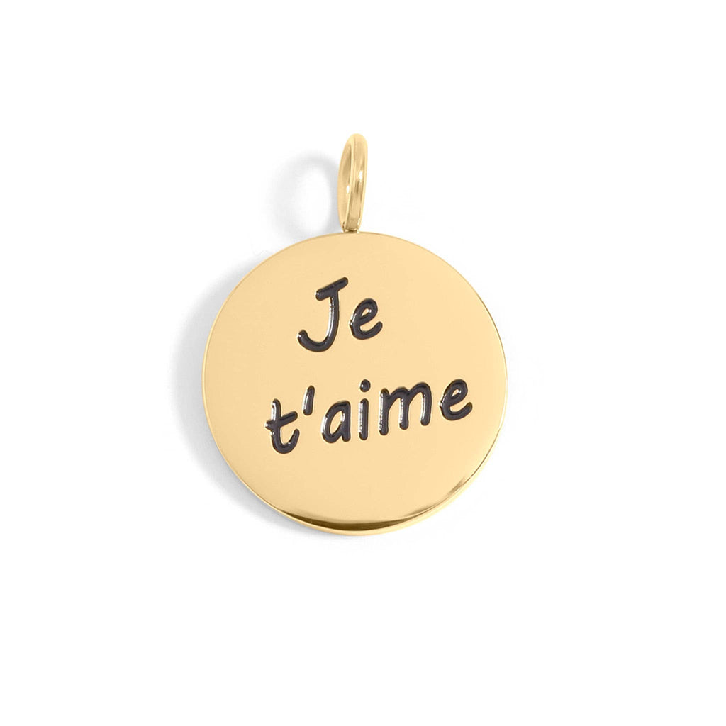 18K Gold PVD Stainless Steel I Love You Language Charm / PDL0260: Stainless / English