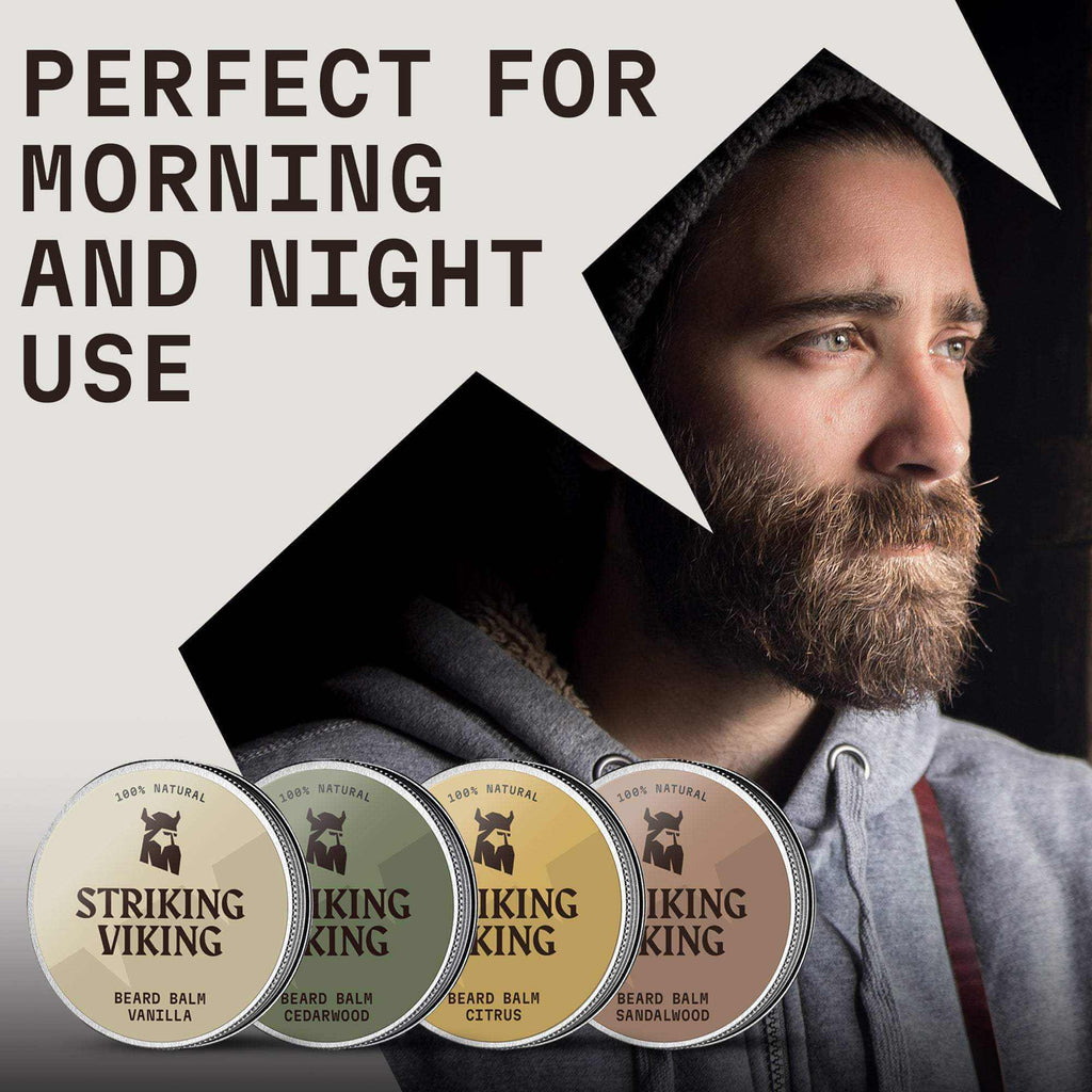 Beard Balm Variety 4 Pack for Men Herbal Nourishing Care Set