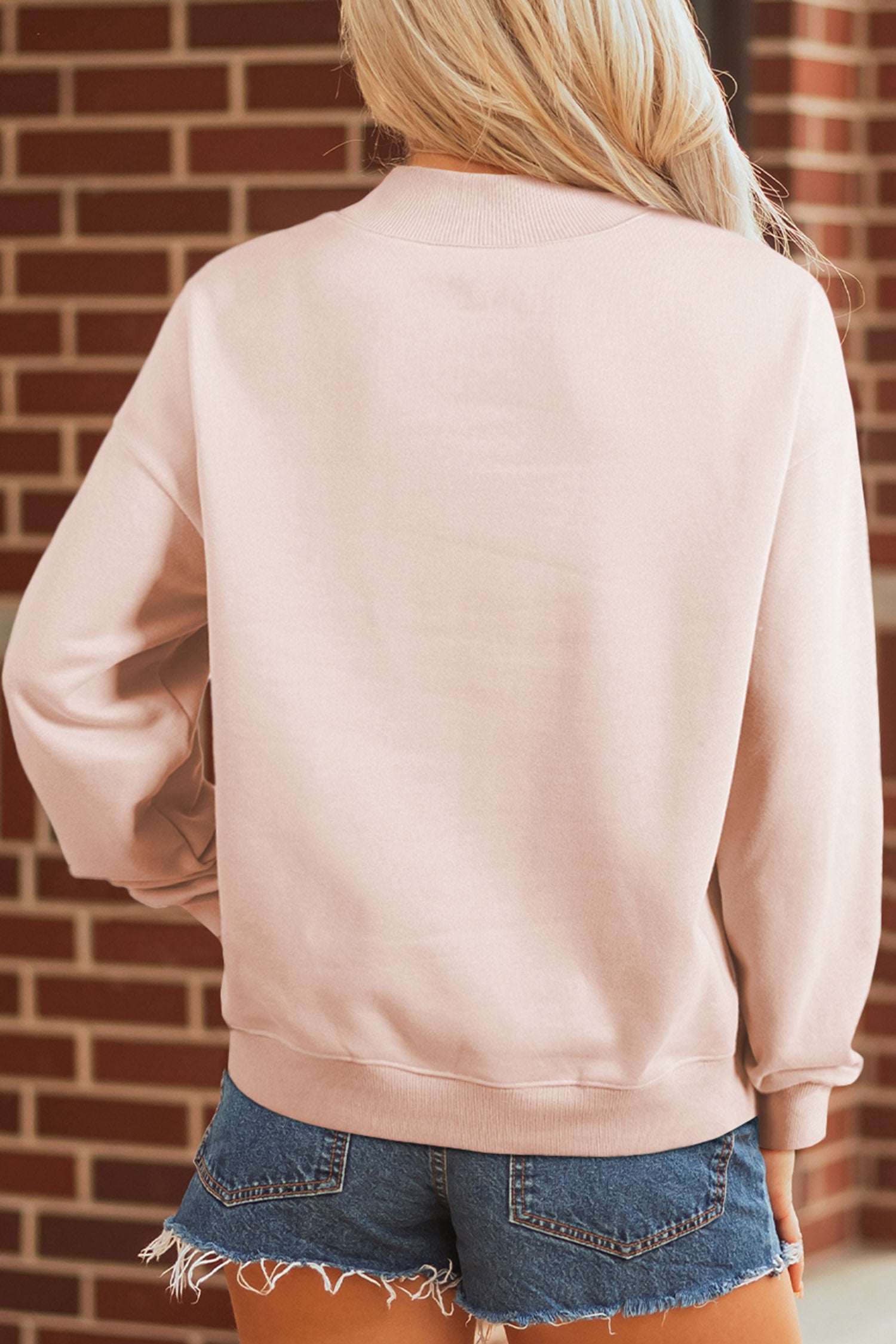Camo Print Graphic Mock Neck Sweatshirt