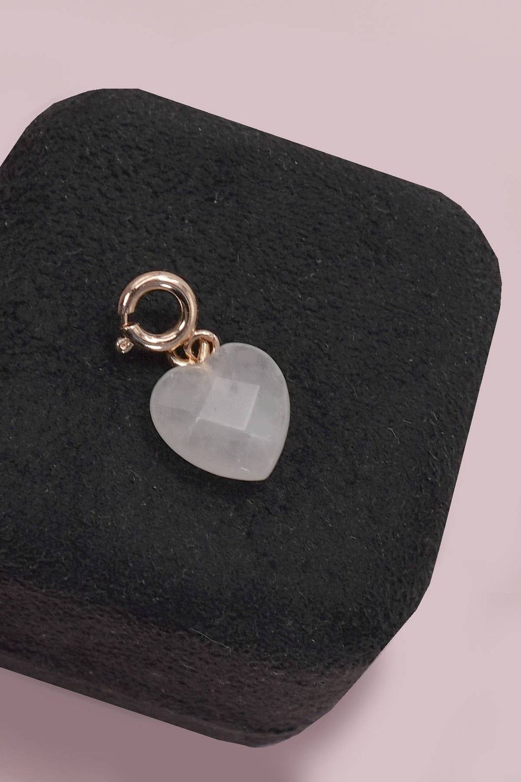 CHARM-PORCELAIN BOW CHERRY WITH SPRING RING CLASP | 80CM1101: HEART ROSE QUARTZ