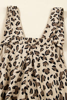 Brown Leopard Bib Wide Leg Jumpsuit