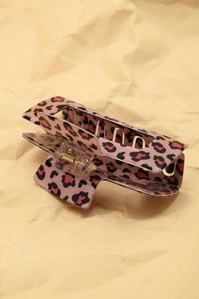 ANIMAL PRINT HAIR CLAW CLIPS | 40H516: BEIGE