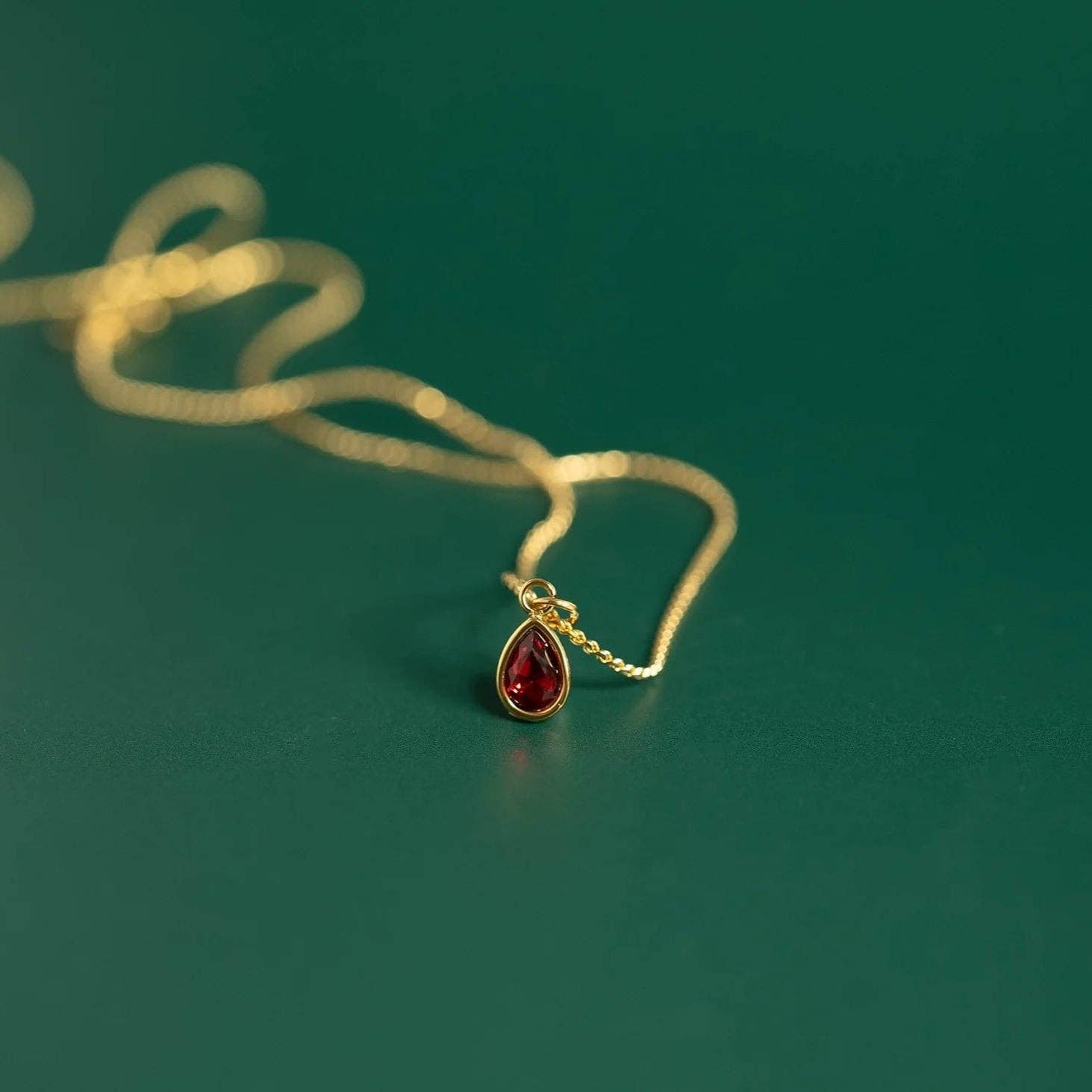 18K Gold PVD Teardrop Birthstone Charm: June
