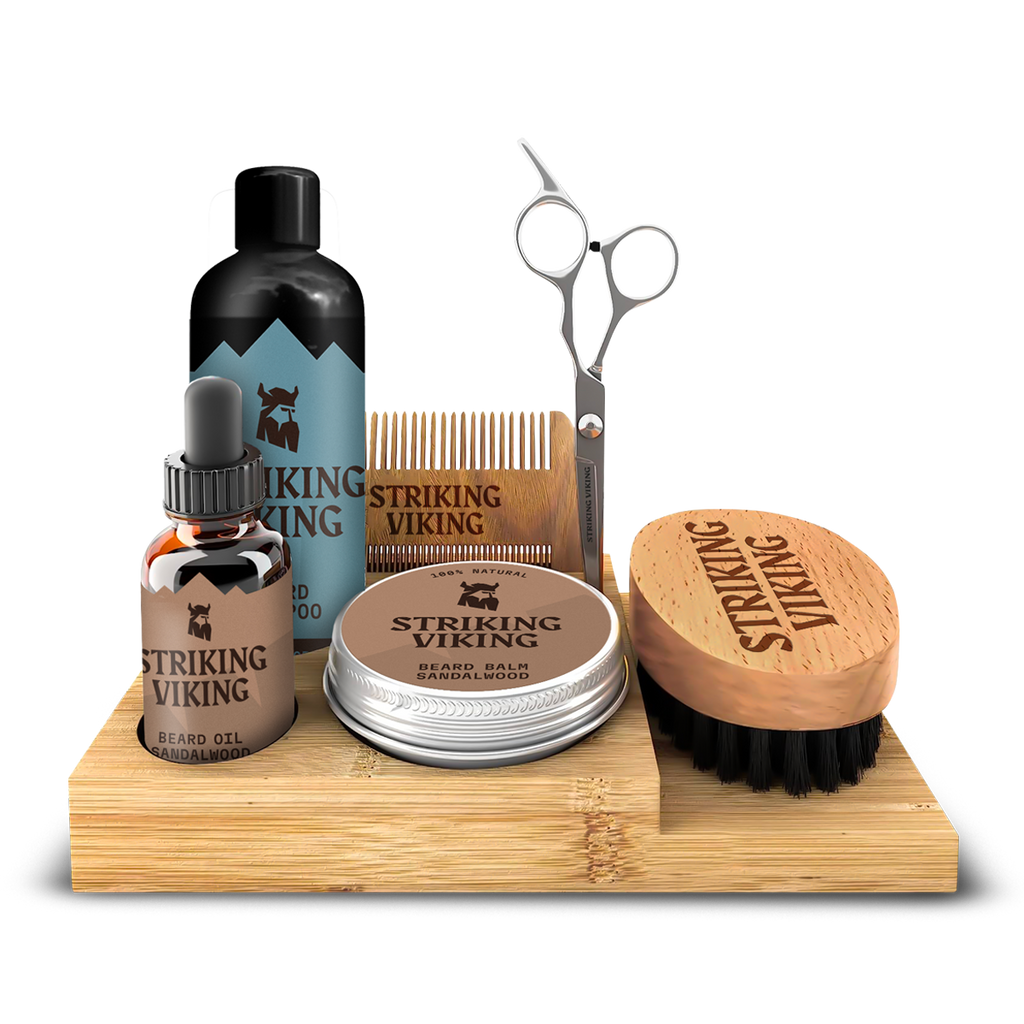 Beard Grooming Kit with Caddy Complete Care Set for Men Gift