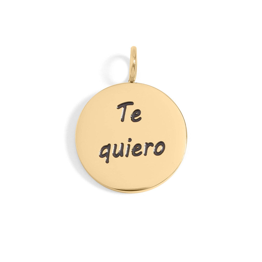 18K Gold PVD Stainless Steel I Love You Language Charm / PDL0260: Gold / English