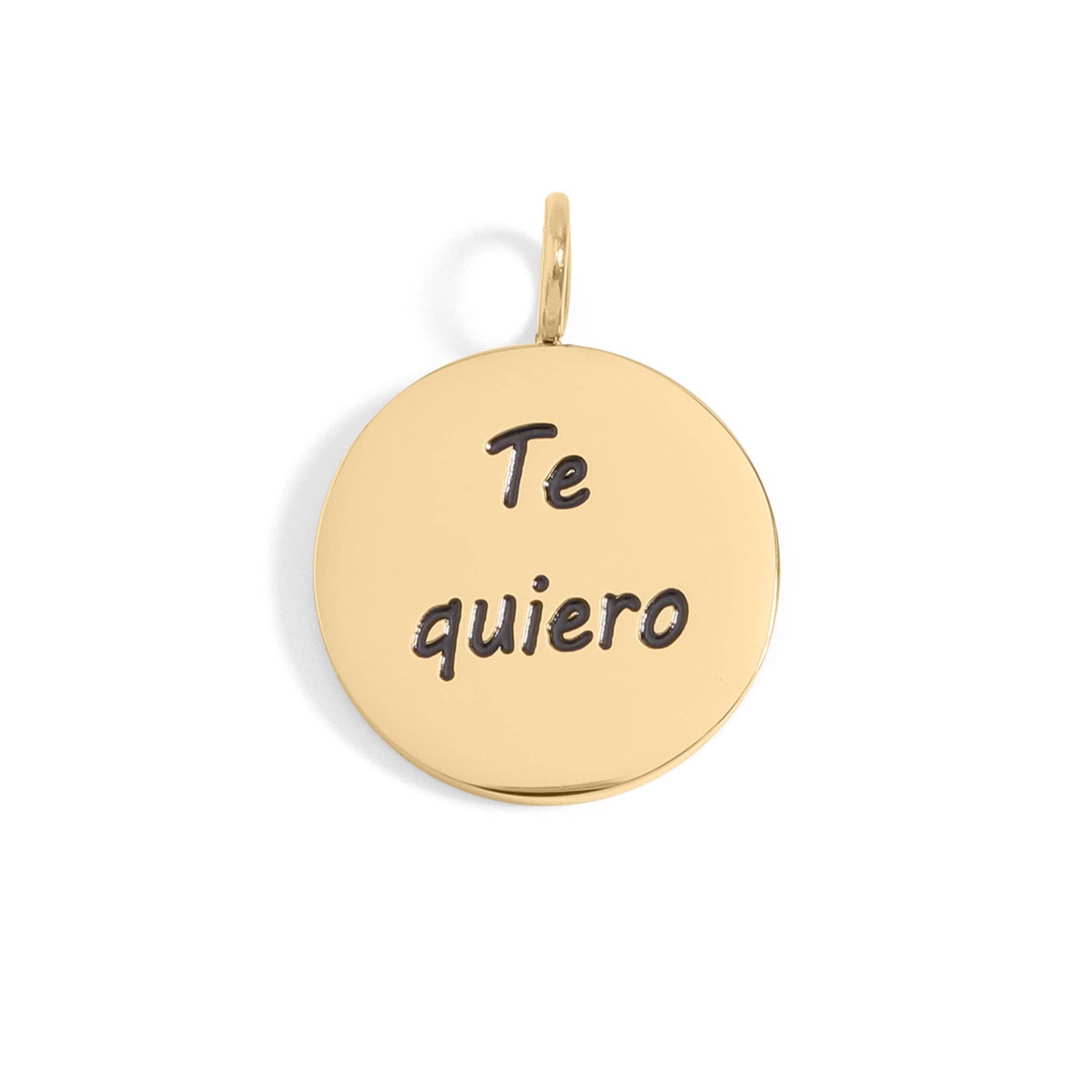 18K Gold PVD Stainless Steel I Love You Language Charm / PDL0260: Gold / English
