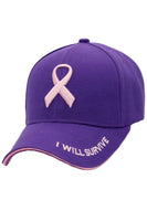 Breast Cancer Awareness Ribbon Baseball Cap: White