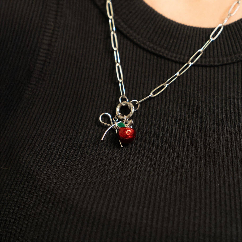 18K Gold Stainless Steel Apple Fruit Charm: Gold