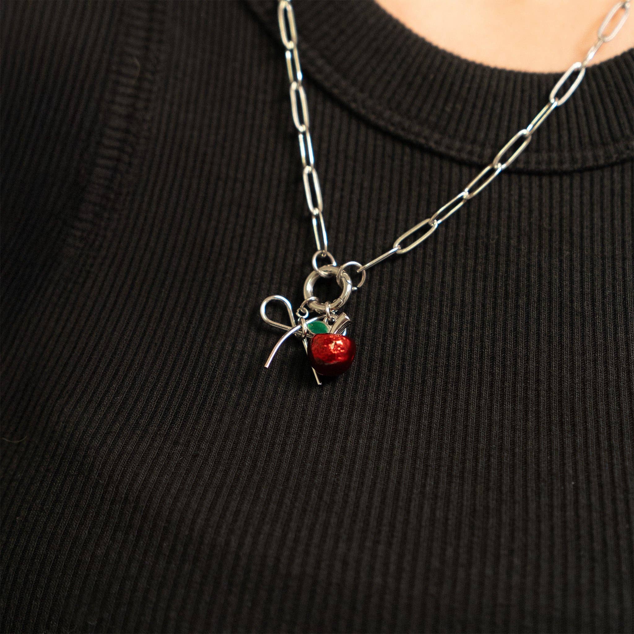 18K Gold Stainless Steel Apple Fruit Charm: Gold