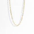 18K Gold Paperclip Chain Necklace: 18+02" / 2.5mm