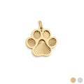 18K Gold PVD Stainless Steel Paw Print Charm: Gold