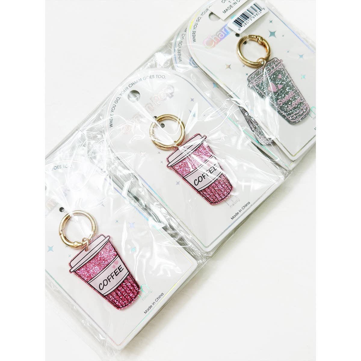Sparkled Coffee Drink Key Charm: MIX COLOR / ONE(12)