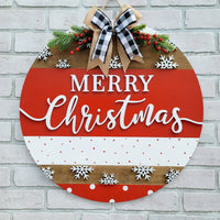 DIY Classic Merry Christmas Door Hanger