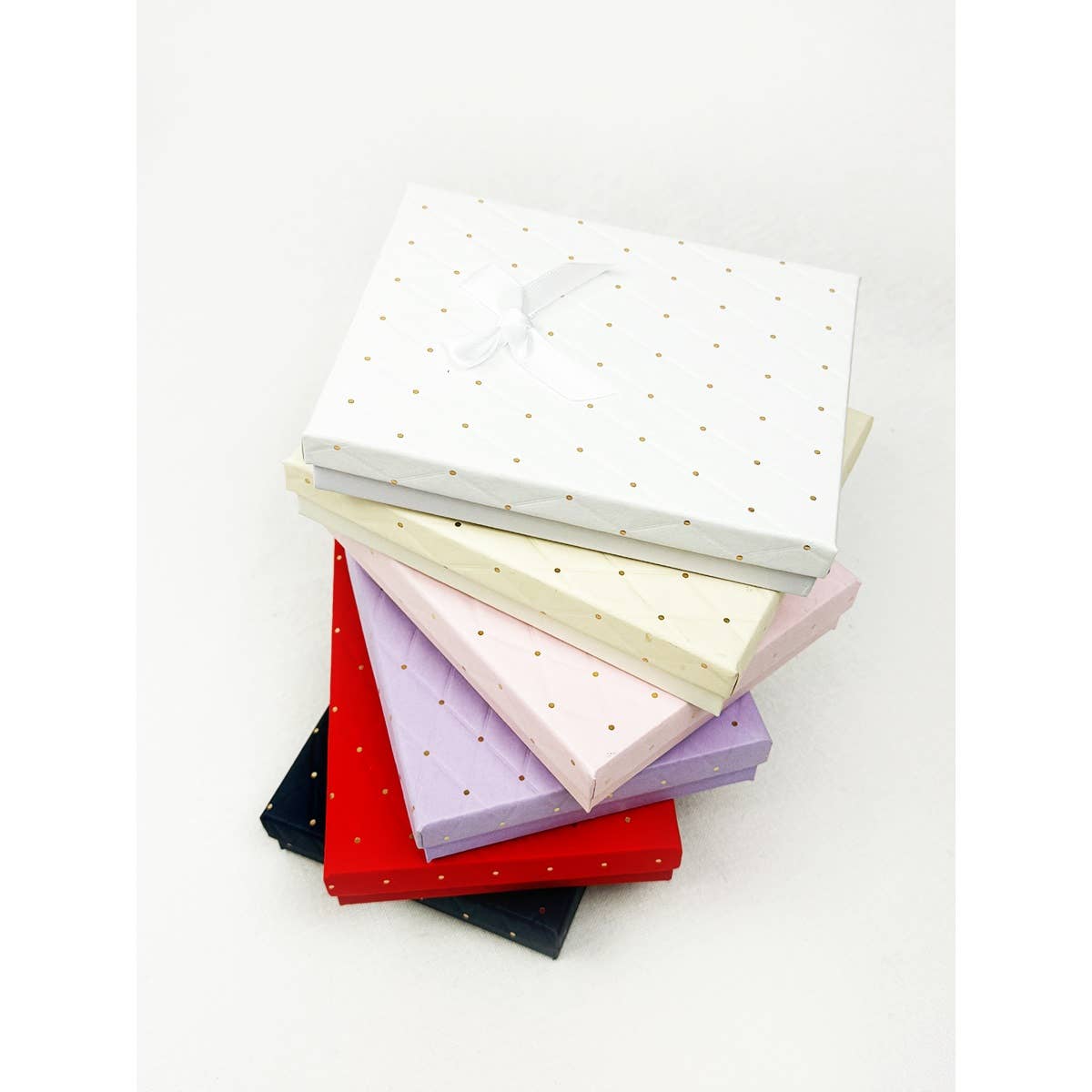 Embossed Design Jewelry Gift Box Set: MIX COLOR / ONE(12)