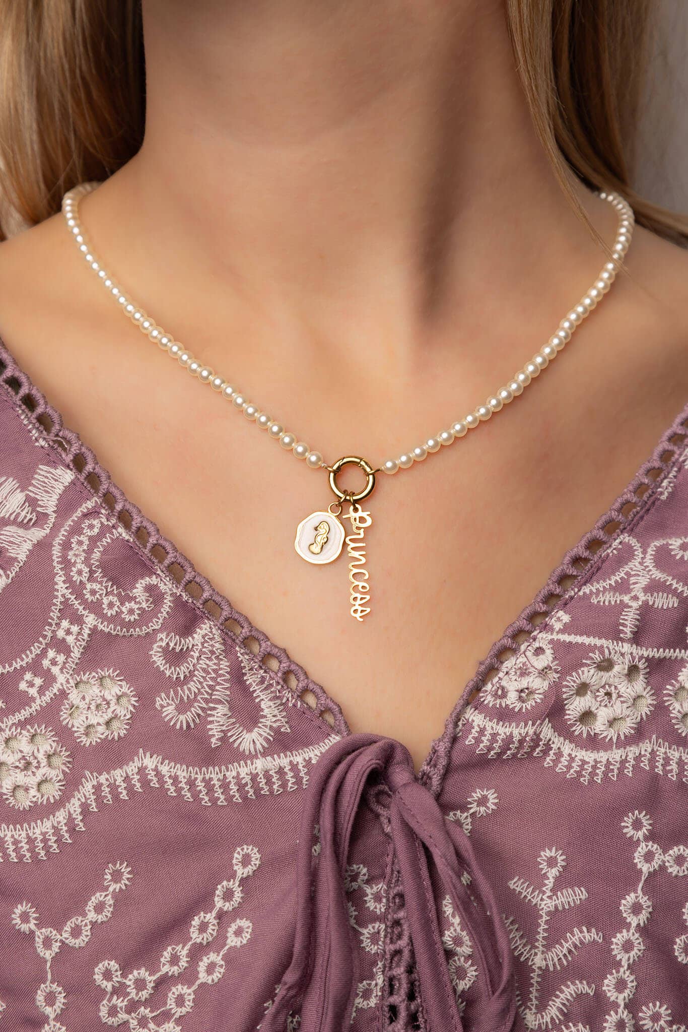 18K Gold PVD Stainless Steel Princess Charm: Gold